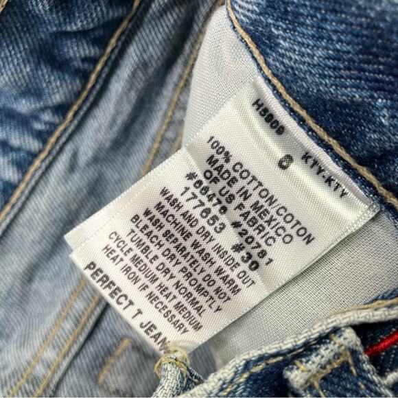 Tommy Hilfiger | Y2K Star Perfect T Jeans Medium Wash Faded Denim Cotton 6 - Picture 6 of 12